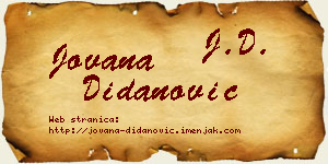 Jovana Didanović vizit kartica